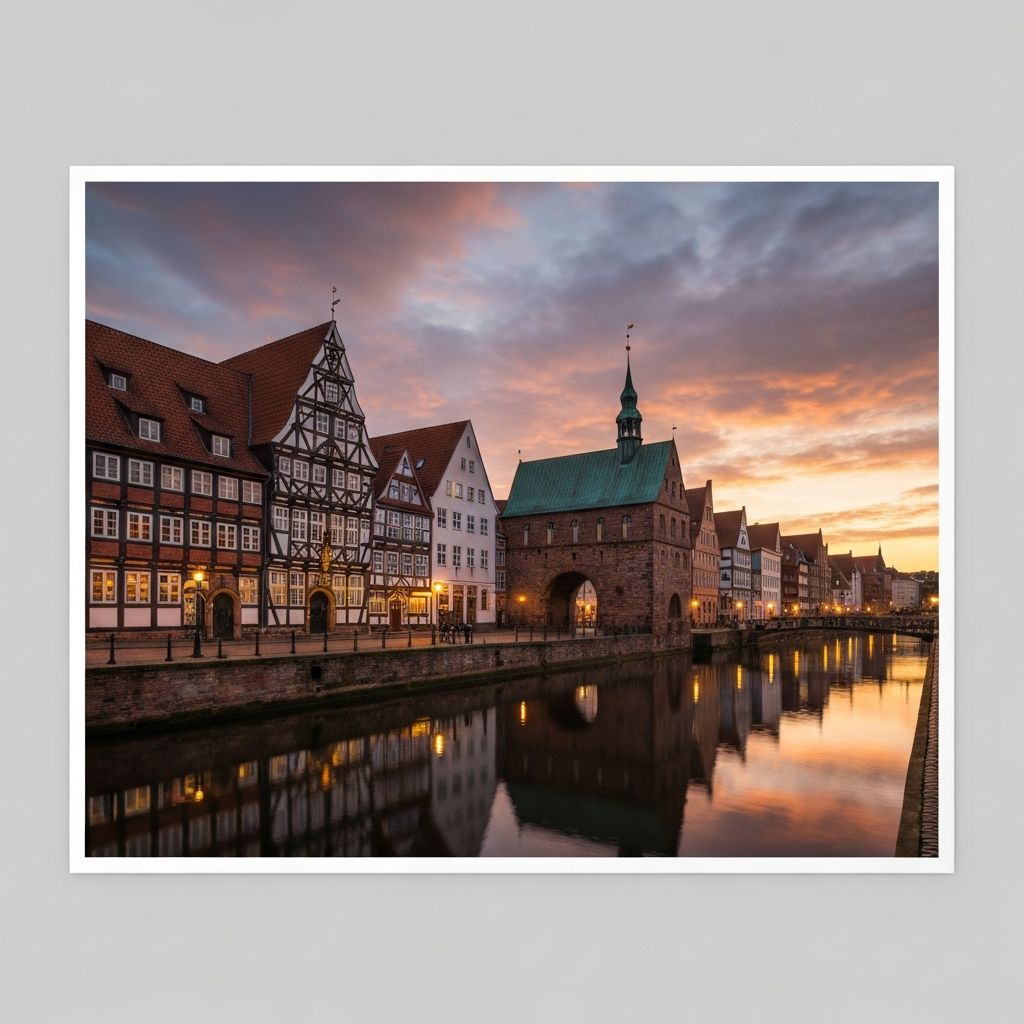 Lübeck Altstadt bei Dämmerung